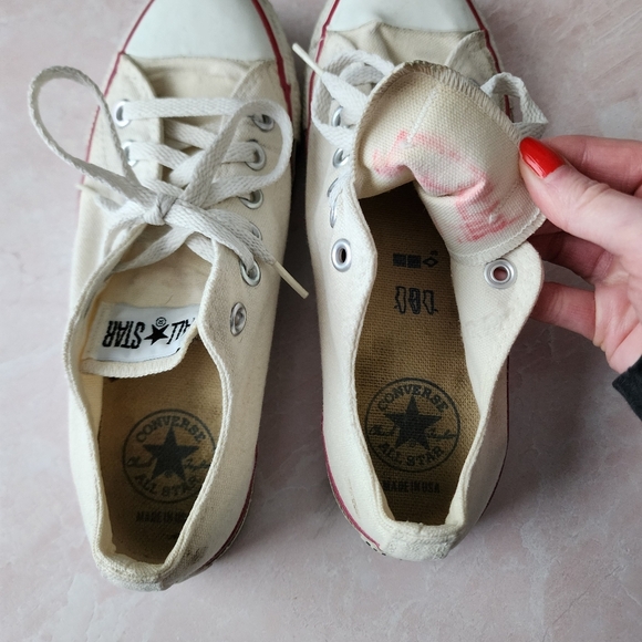 CONVERSE x VINTAGE Chuck taylor 80's white‎ low top sneakers USA Made men's 5 - Picture 16 of 16